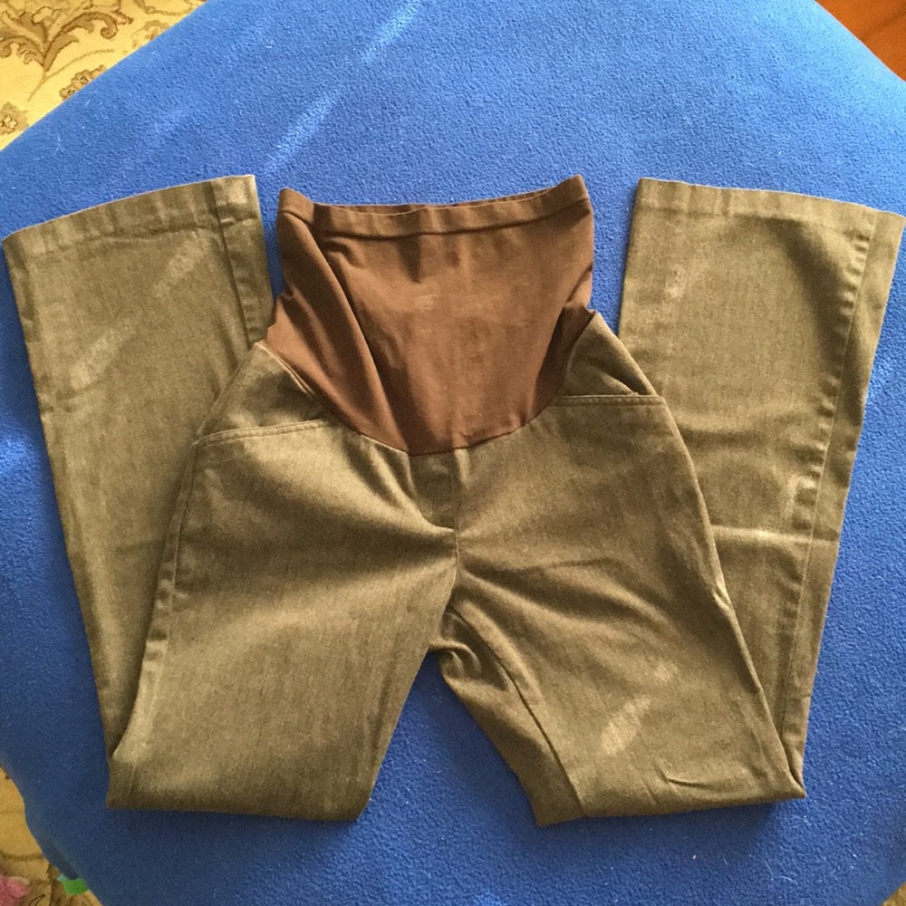 Motherhood Maternity Flared Dark Heather Brown Pants Small